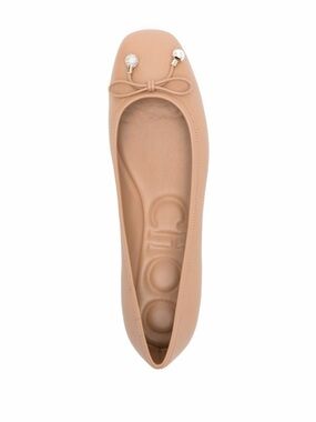 Jimmy Choo Neutral Elme Leather Ballet Flats Size 36.5 New in Box!!
